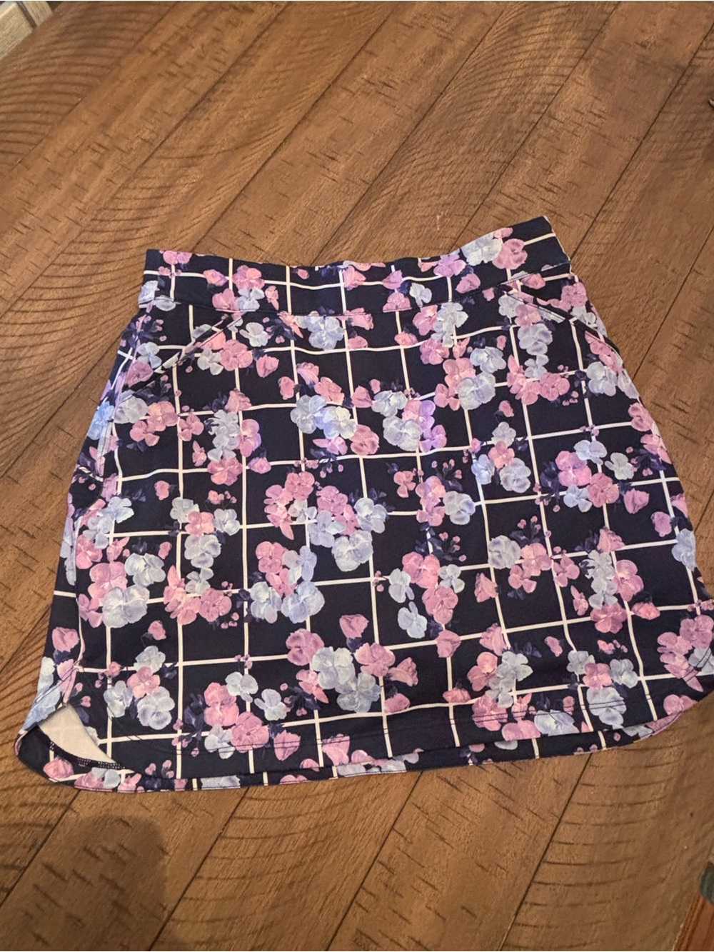NWT Peter Millar Navy Grid Floral Golf Skort